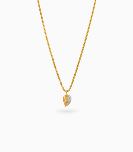 Gold Plated leaf AD Chain & Pendant