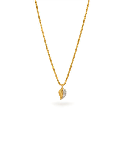 Gold Plated leaf AD Chain & Pendant