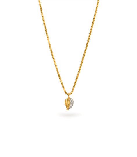 Gold Plated leaf AD Chain & Pendant