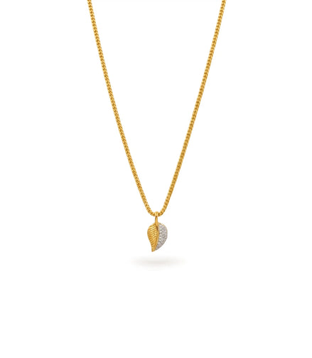 Gold Plated leaf AD Chain & Pendant