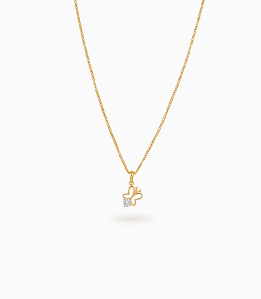 Gold Plated Butterfly AD Chain & Pendant