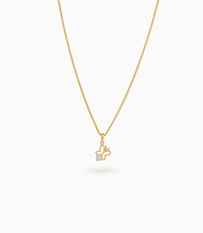 Gold Plated Butterfly AD Chain & Pendant