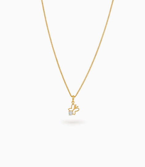 Gold Plated Butterfly AD Chain & Pendant