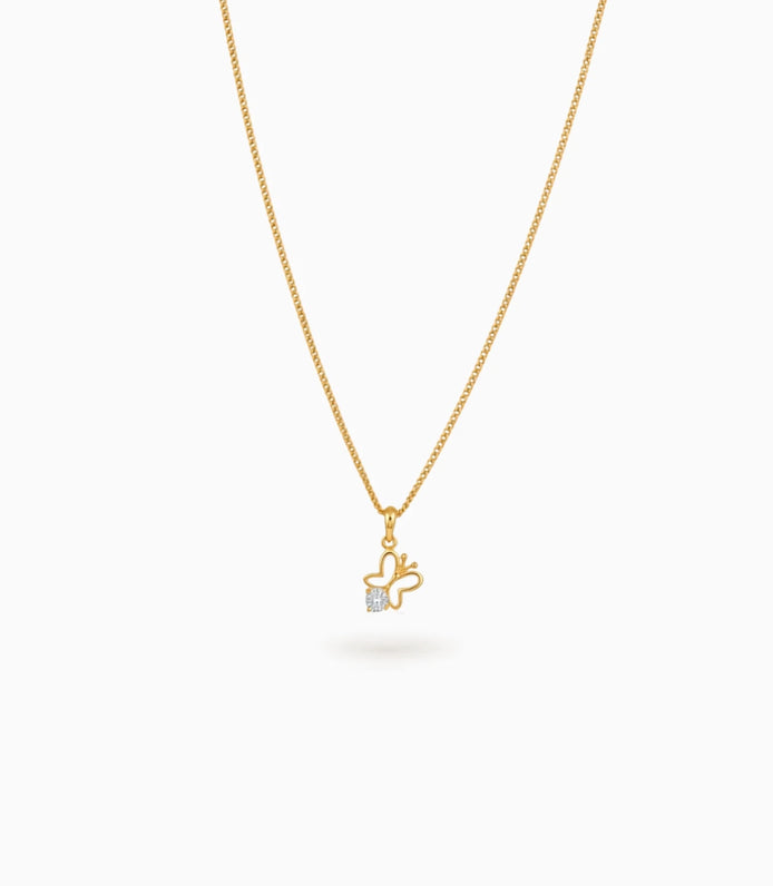 Gold Plated Butterfly AD Chain & Pendant