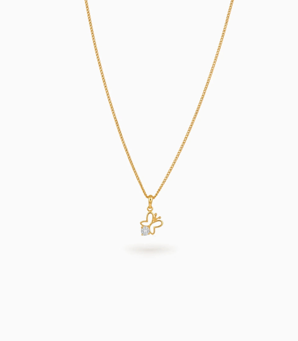 Gold Plated Butterfly AD Chain & Pendant
