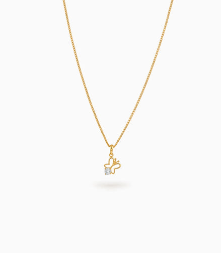 Gold Plated Butterfly AD Chain & Pendant