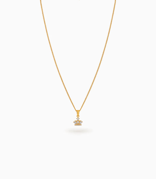 Gold Plated Crown AD Chain & Pendant