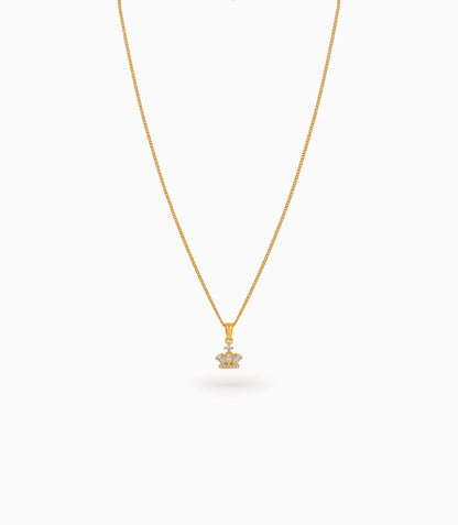 Gold Plated Crown AD Chain & Pendant