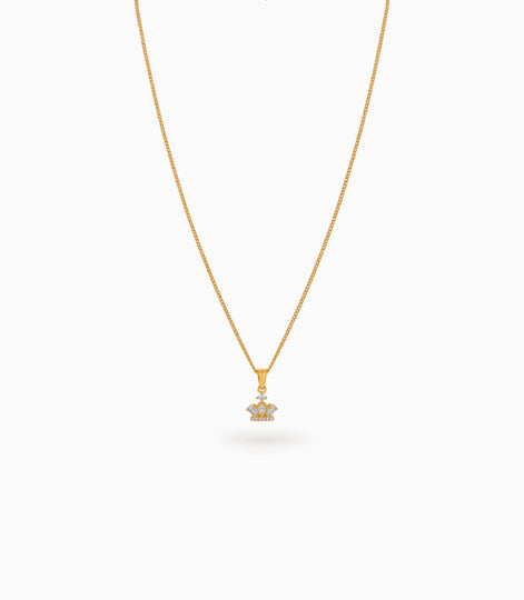 Gold Plated Crown AD Chain & Pendant