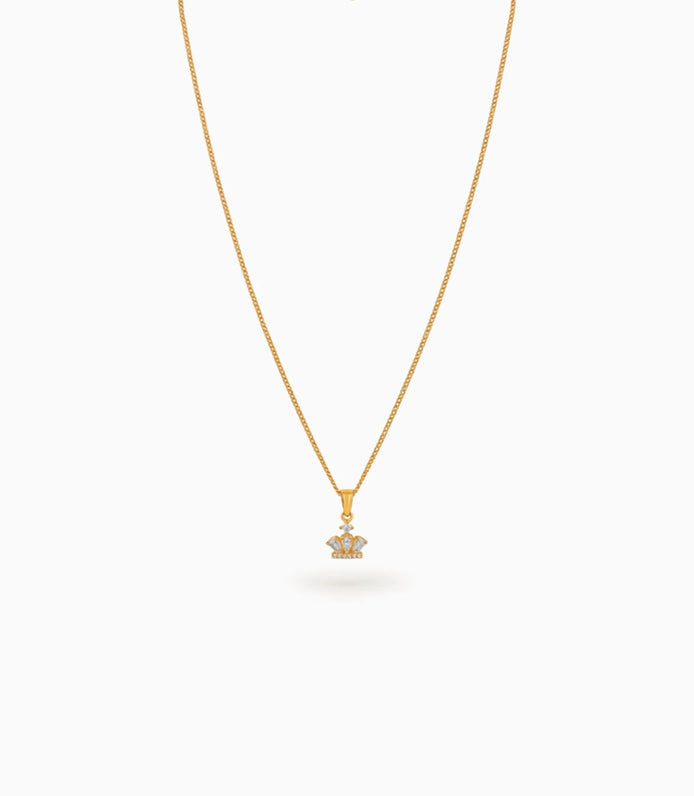 Gold Plated Crown AD Chain & Pendant