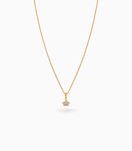 Gold Plated Crown AD Chain & Pendant
