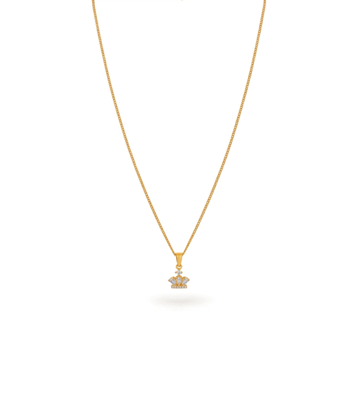 Gold Plated Crown AD Chain & Pendant