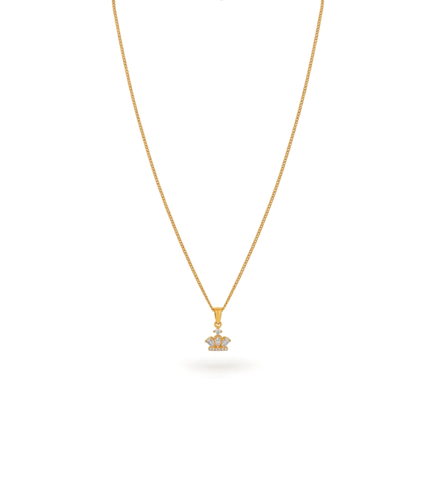 Gold Plated Crown AD Chain & Pendant