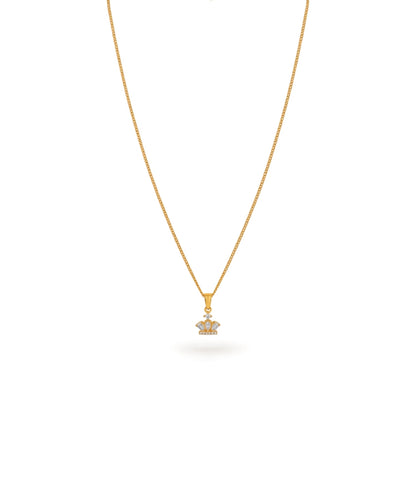 Gold Plated Crown AD Chain & Pendant