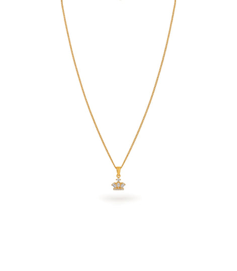 Gold Plated Crown AD Chain & Pendant