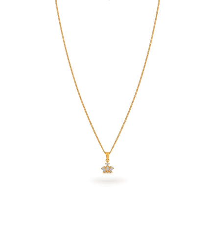 Gold Plated Crown AD Chain & Pendant