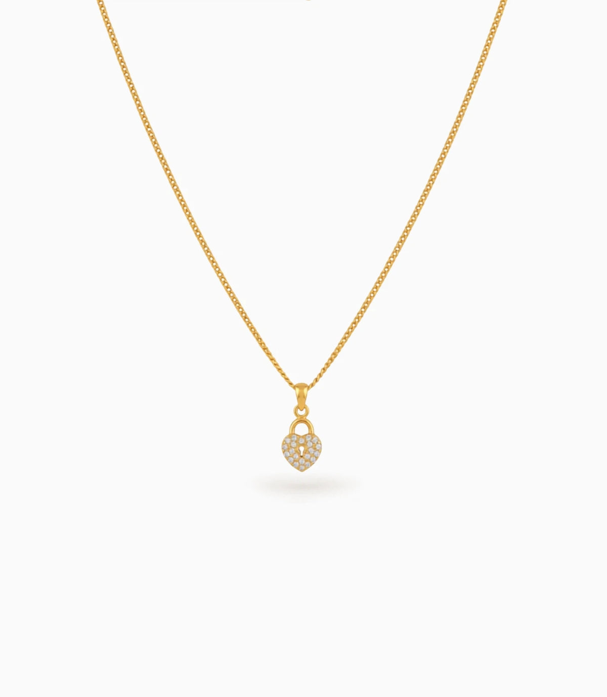 Gold Plated Heart AD Chain & Pendant