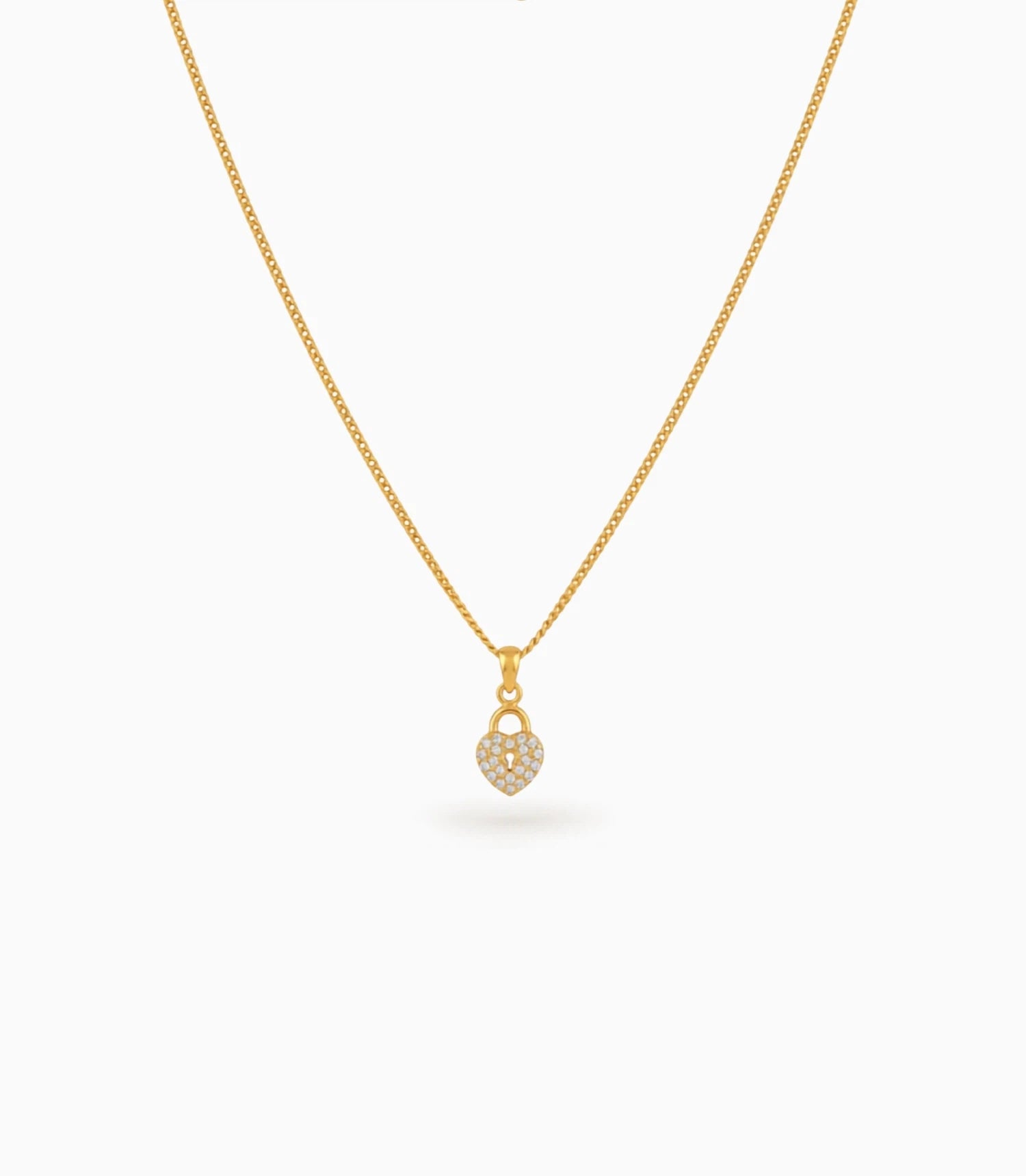 Gold Plated Heart AD Chain & Pendant