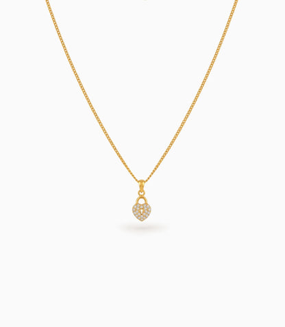Gold Plated Heart AD Chain & Pendant