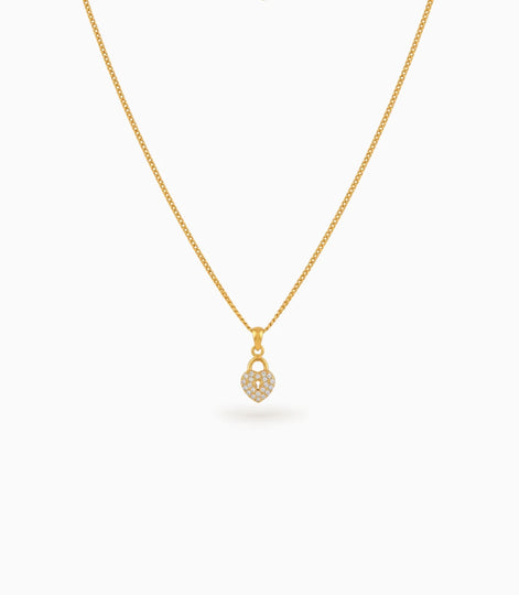 Gold Plated Heart AD Chain & Pendant