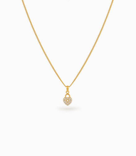 Gold Plated Heart AD Chain & Pendant