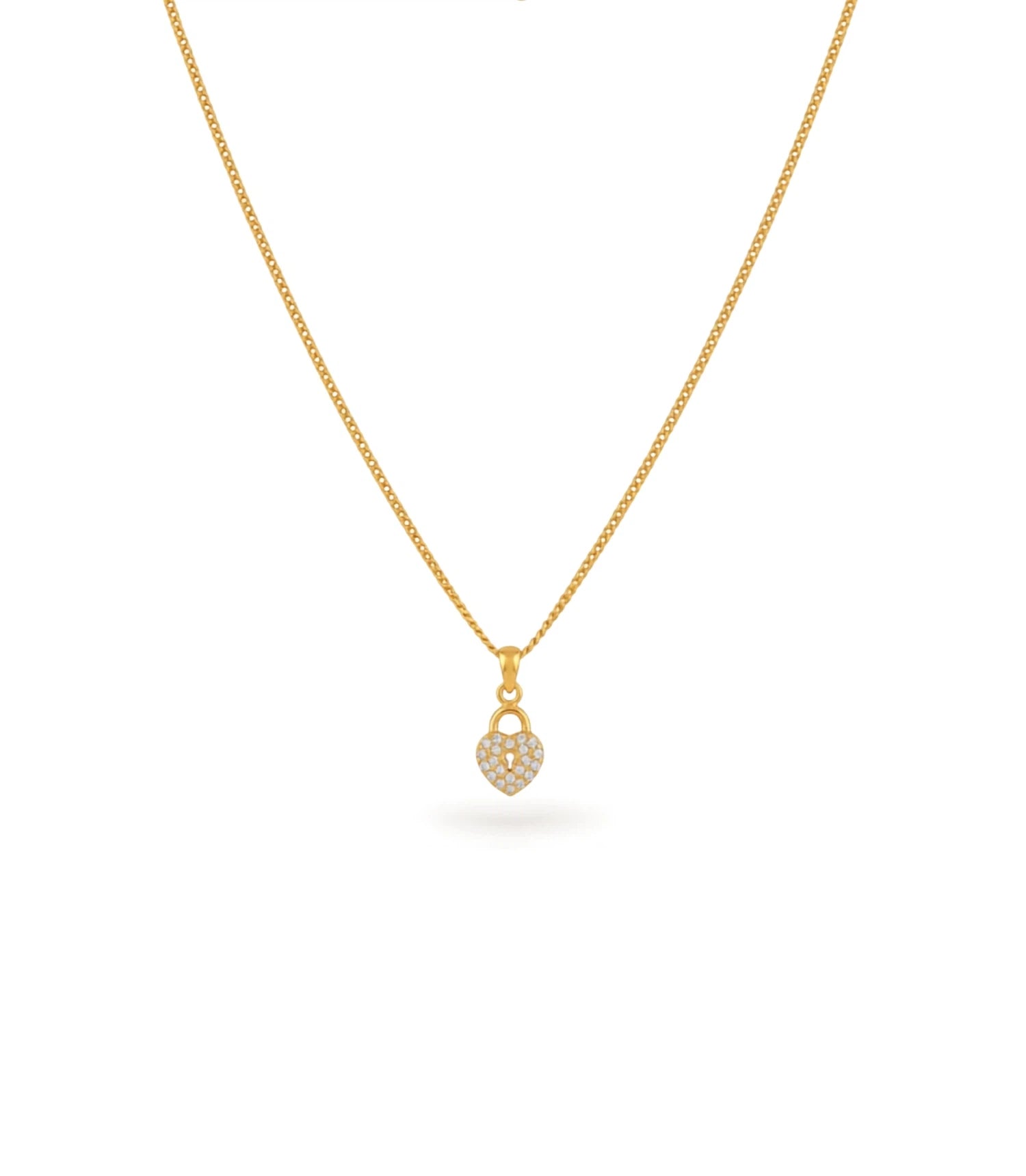 Gold Plated Heart AD Chain & Pendant