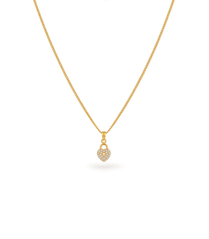 Gold Plated Heart AD Chain & Pendant