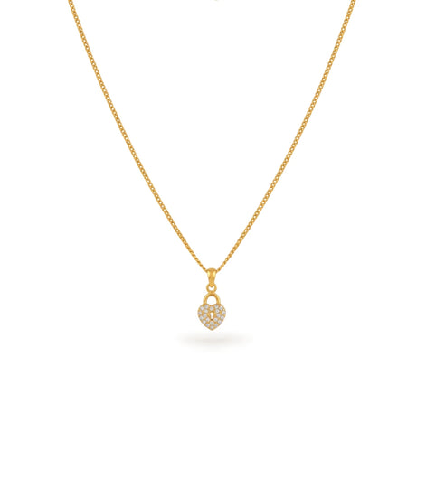 Gold Plated Heart AD Chain & Pendant