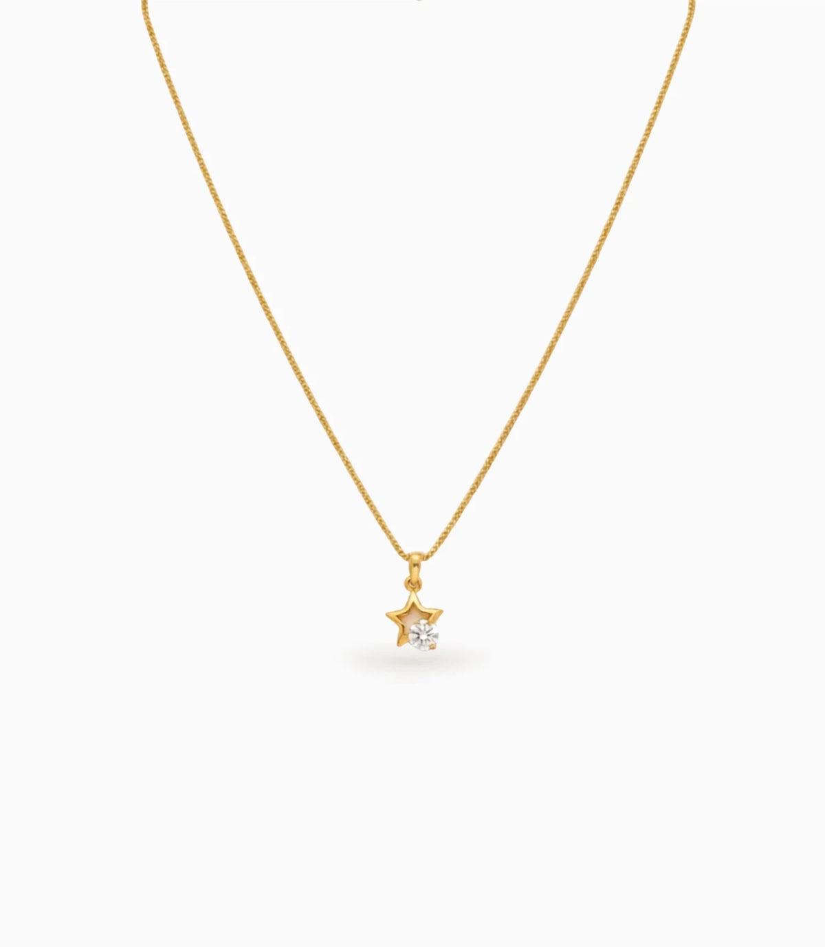 Gold Plated Shimmering AD Chain & Pendant