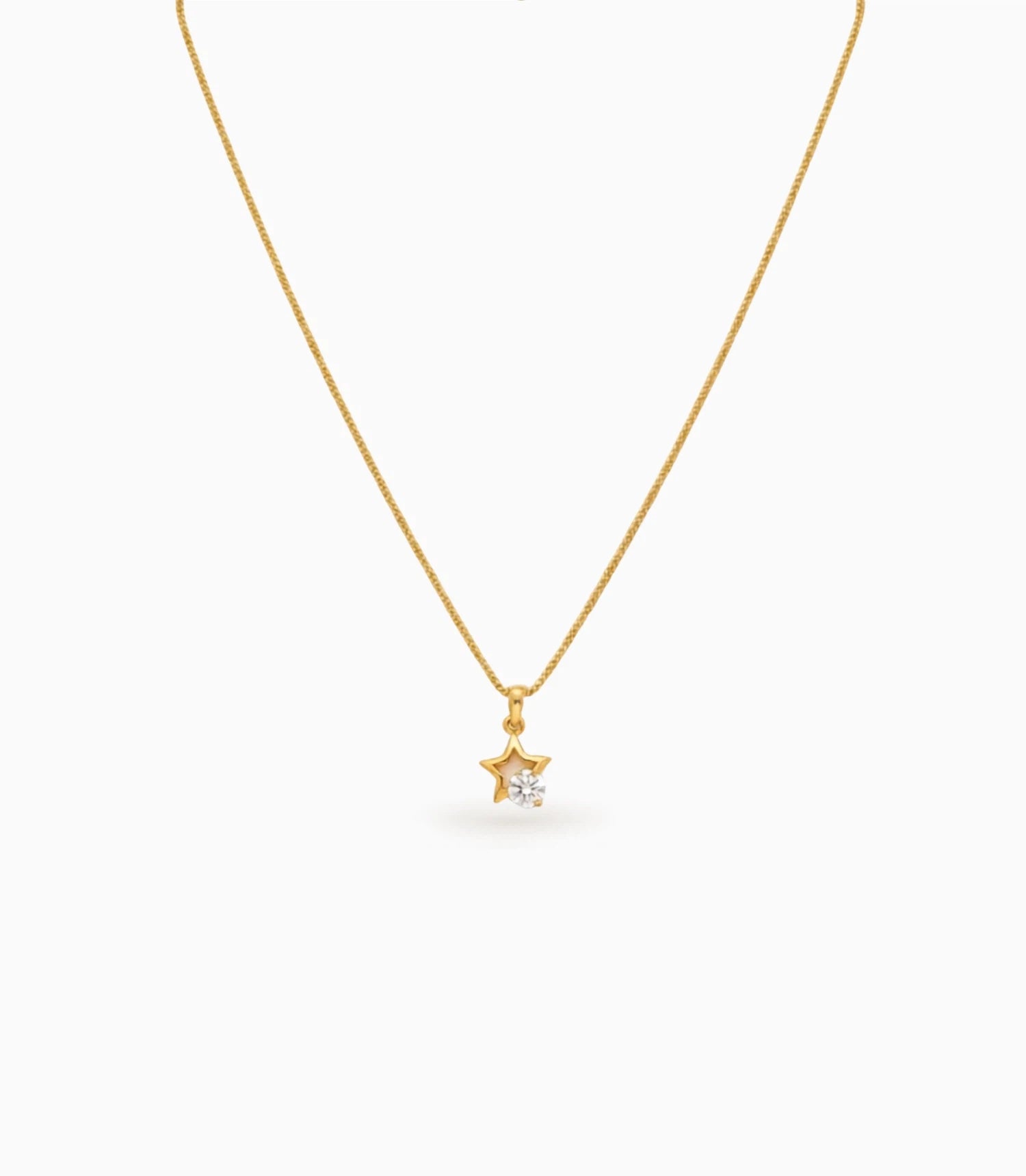 Gold Plated Shimmering AD Chain & Pendant