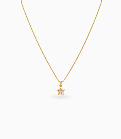 Gold Plated Shimmering AD Chain & Pendant