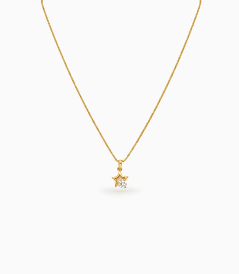Gold Plated Shimmering AD Chain & Pendant