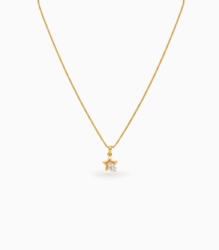 Gold Plated Shimmering AD Chain & Pendant