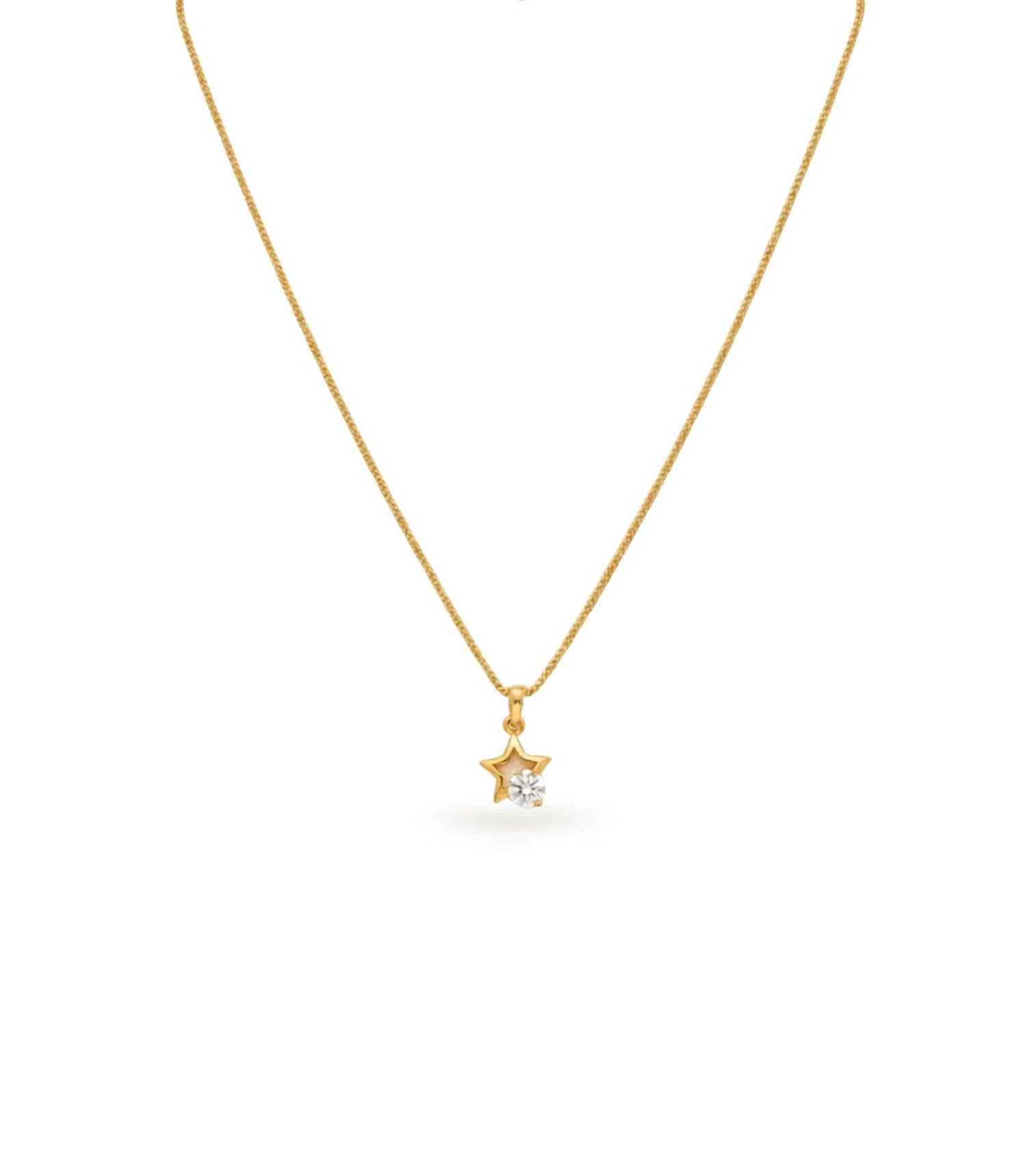 Gold Plated Shimmering AD Chain & Pendant