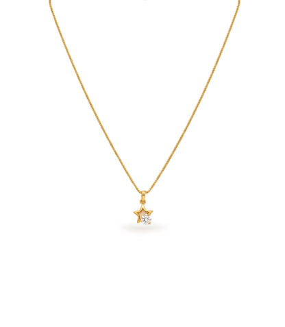 Gold Plated Shimmering AD Chain & Pendant