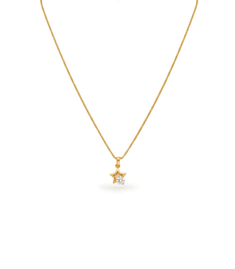 Gold Plated Shimmering AD Chain & Pendant