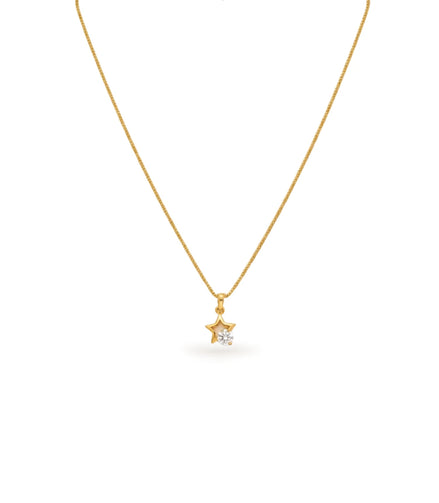 Gold Plated Shimmering AD Chain & Pendant