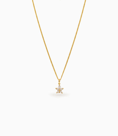 Gold Plated Floral Ad Chain & Pendant