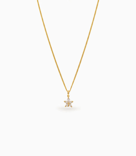 Gold Plated Floral Ad Chain & Pendant