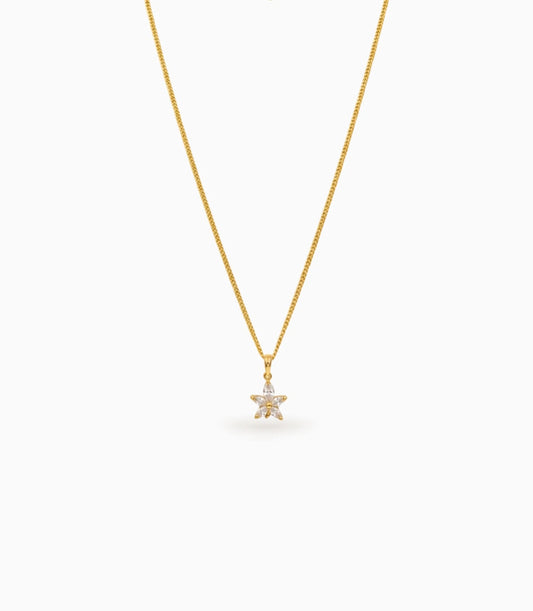 Gold Plated Floral Ad Chain & Pendant
