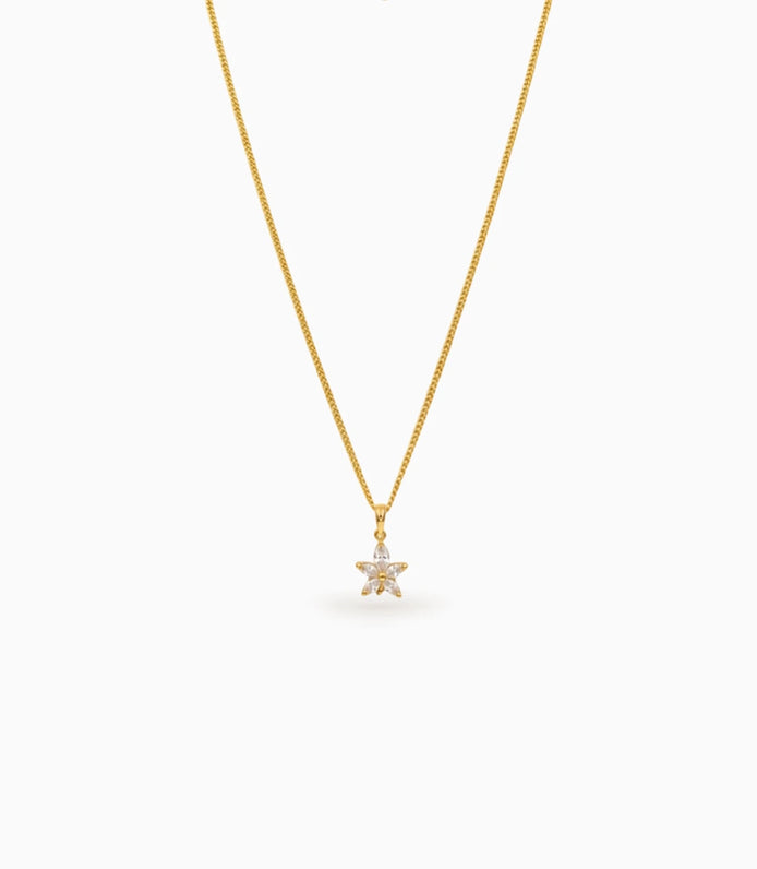 Gold Plated Floral Ad Chain & Pendant