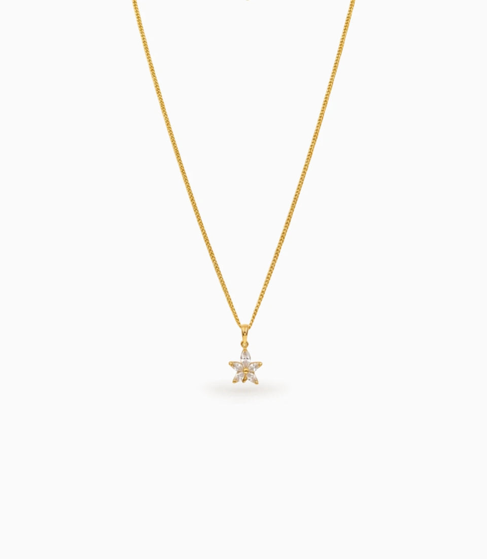 Gold Plated Floral Ad Chain & Pendant