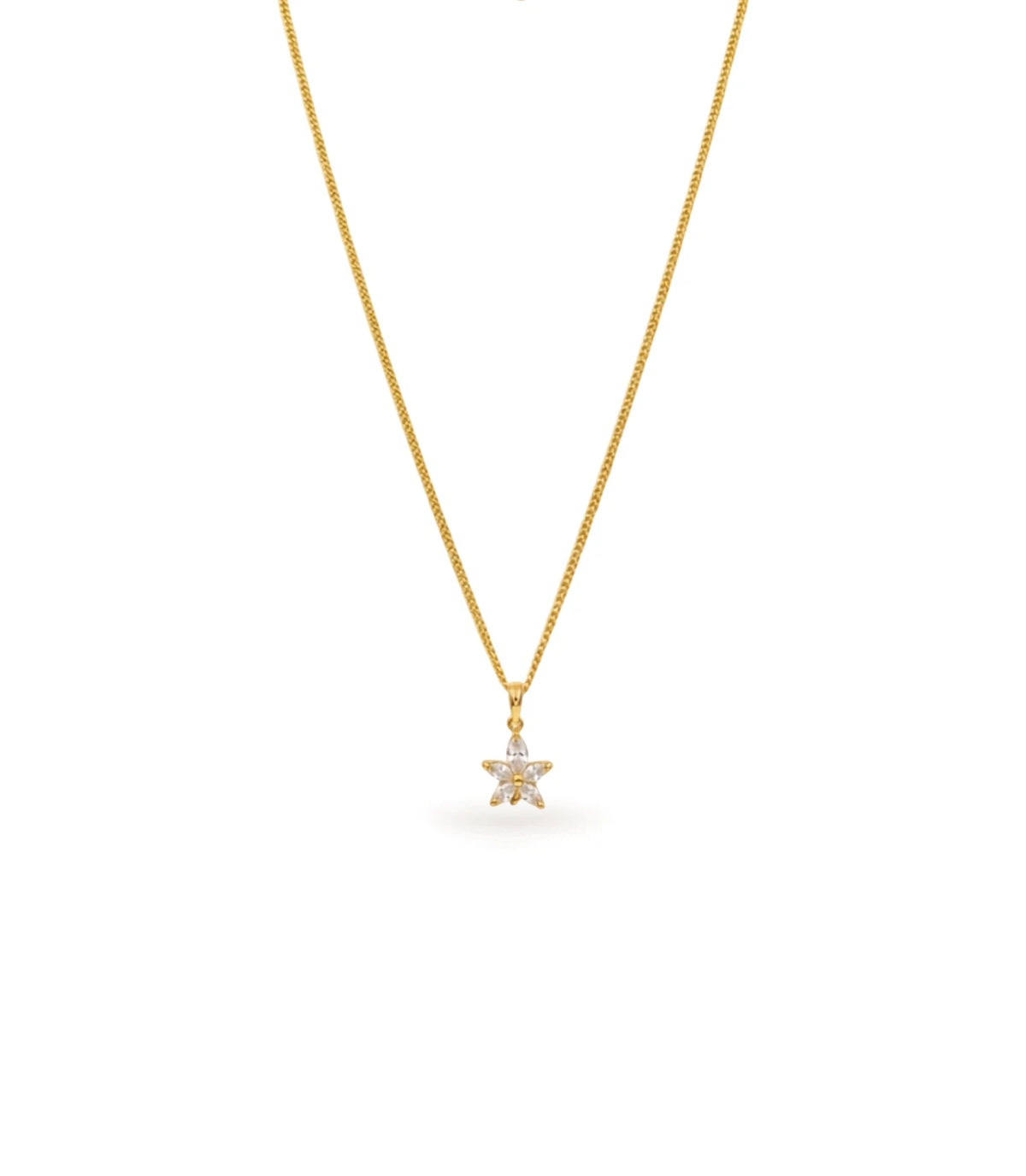 Gold Plated Floral Ad Chain & Pendant