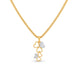 Gold Plated AD Floral Tiered Chain & Pendant