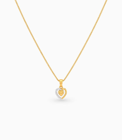 Gold Plated AD Stone Heart Chain & Pendant