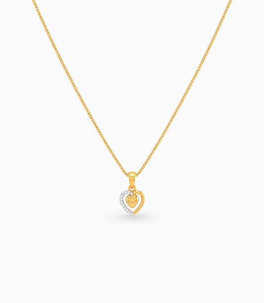 Gold Plated AD Stone Heart Chain & Pendant