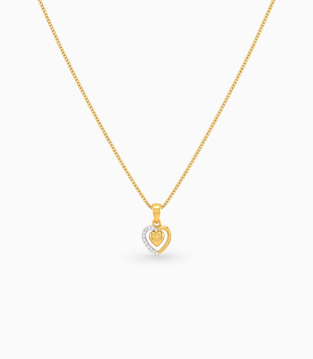 Gold Plated AD Stone Heart Chain & Pendant