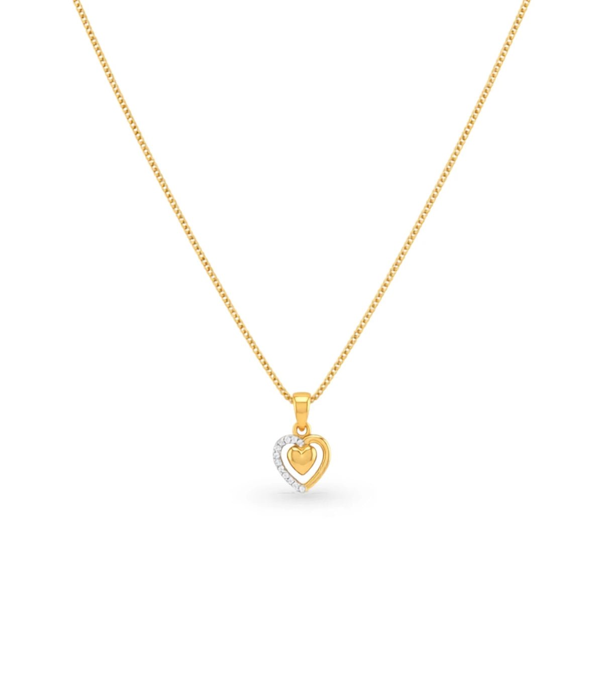 Gold Plated AD Stone Heart Chain & Pendant