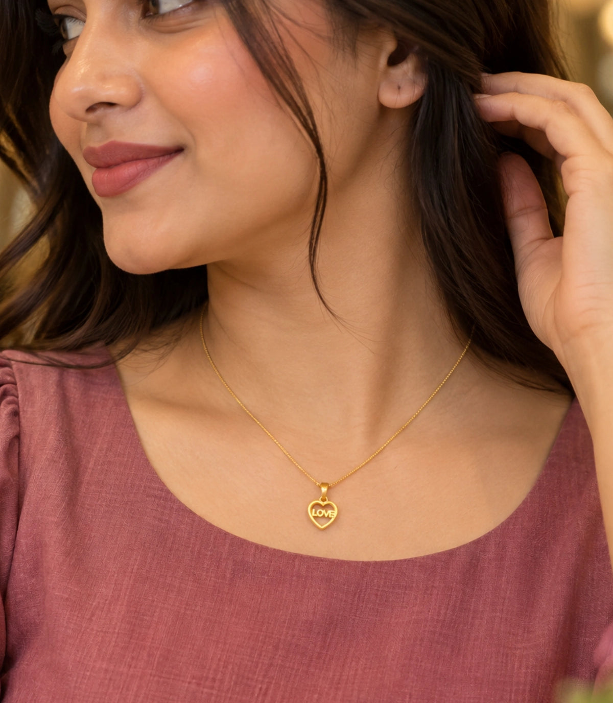 Gold Plated Casual AD Chain & Pendant