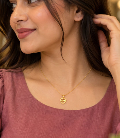 Gold Plated Casual AD Chain & Pendant